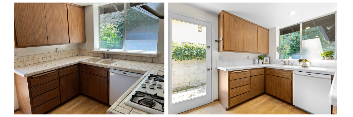 Painted Kitchen Counters Before & After